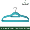 Wholesale Flocking Hanger with Metal Hook Plastic Velvet Clothing Hanger for Suppermarket Hot Sales 2016